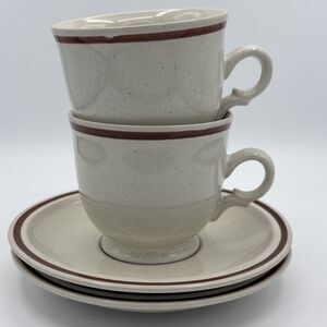Set of 2 Casual Elegance Hearthside Cup & Saucer Set 772 Champagne - Stoneware